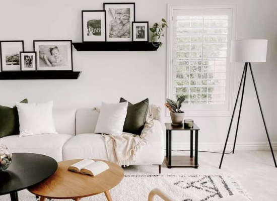 Image. White Living Room. Nordic Style. 